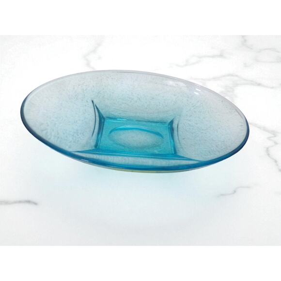 Source Unknown Other - Vintage Turquoise Blue Candy Trinket Dish Oval Mid Century Modern 8" x 5"